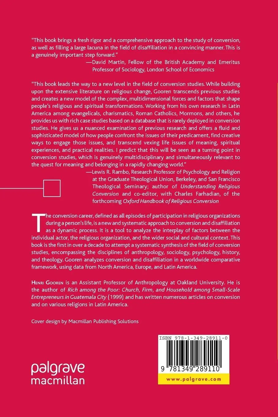 Rückseite: 9781349289110 | Religious Conversion and Disaffiliation | H. Gooren | Taschenbuch