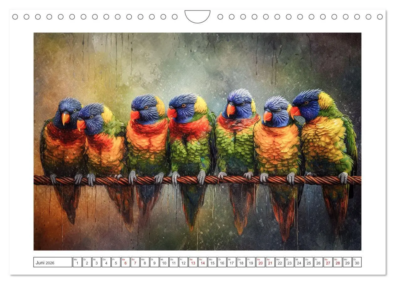 Bild: 9783457379110 | Kunstvolle Vögel (Wandkalender 2026 DIN A4 quer), CALVENDO...
