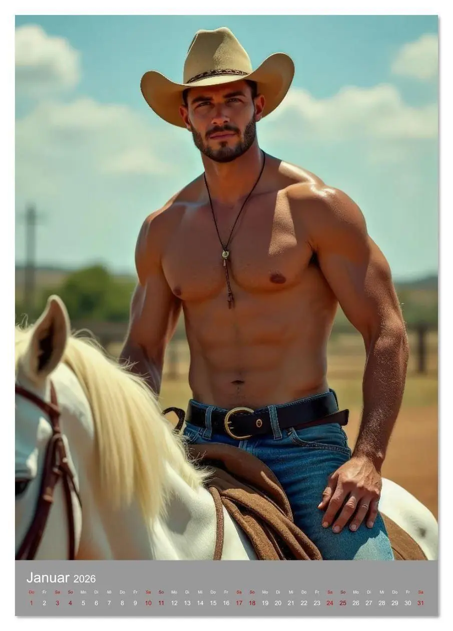 Bild: 9783516609110 | Cowboy Fantasien (Tischkalender 2026 DIN A5 hoch), CALVENDO...