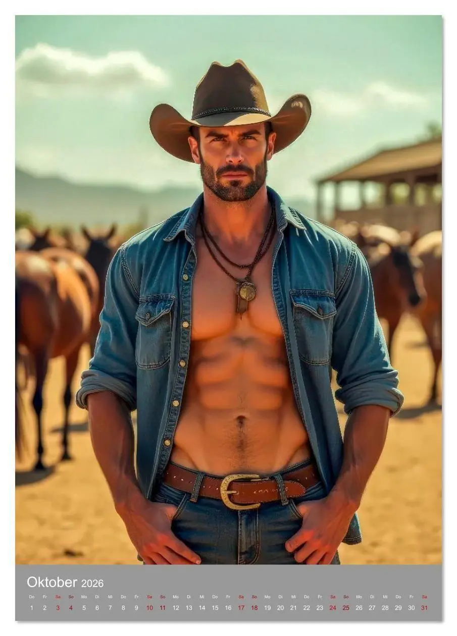 Bild: 9783516609110 | Cowboy Fantasien (Tischkalender 2026 DIN A5 hoch), CALVENDO...