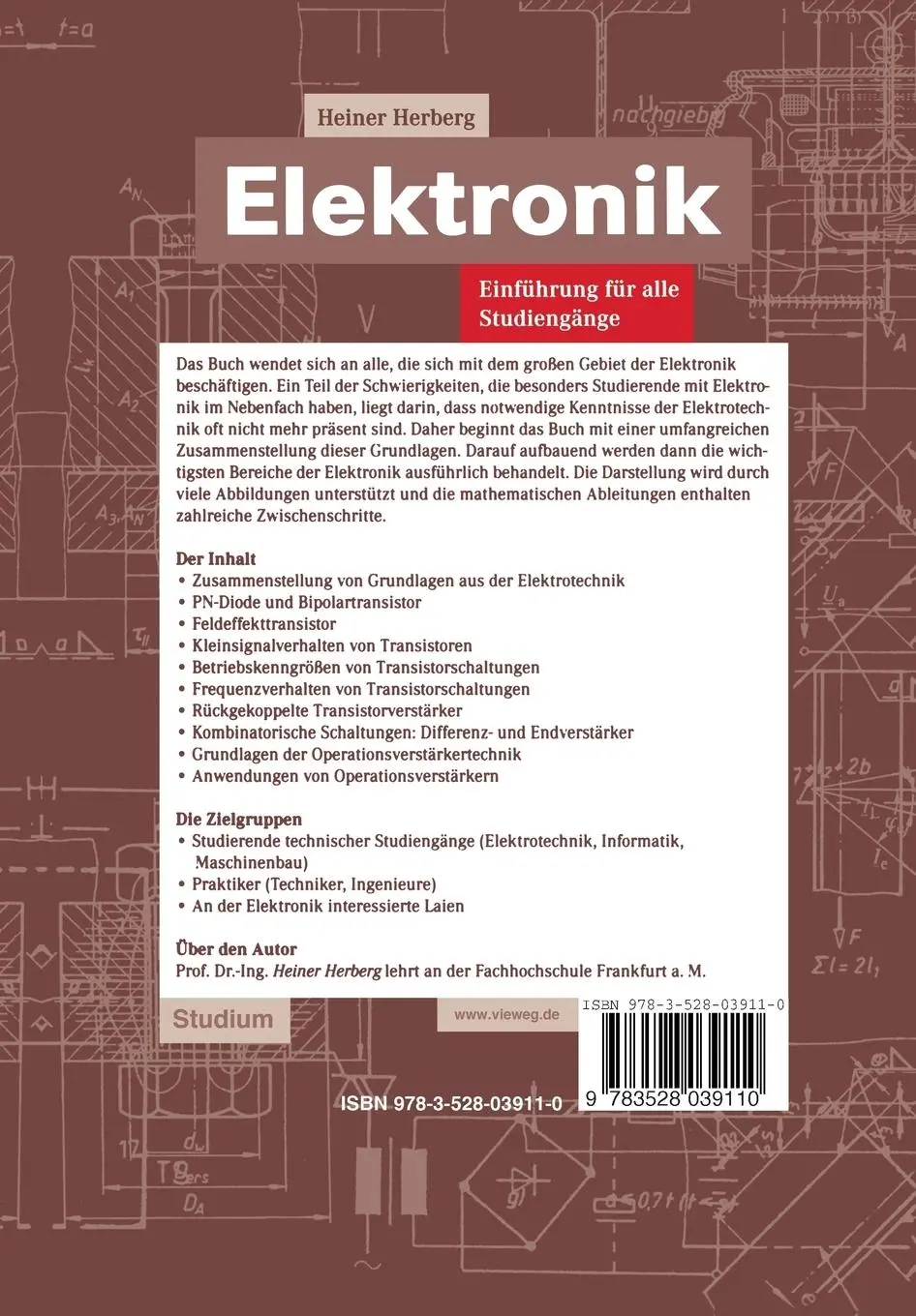 Rückseite: 9783528039110 | Elektronik | Einführung für alle Studiengänge | Reiner Herberg | Buch