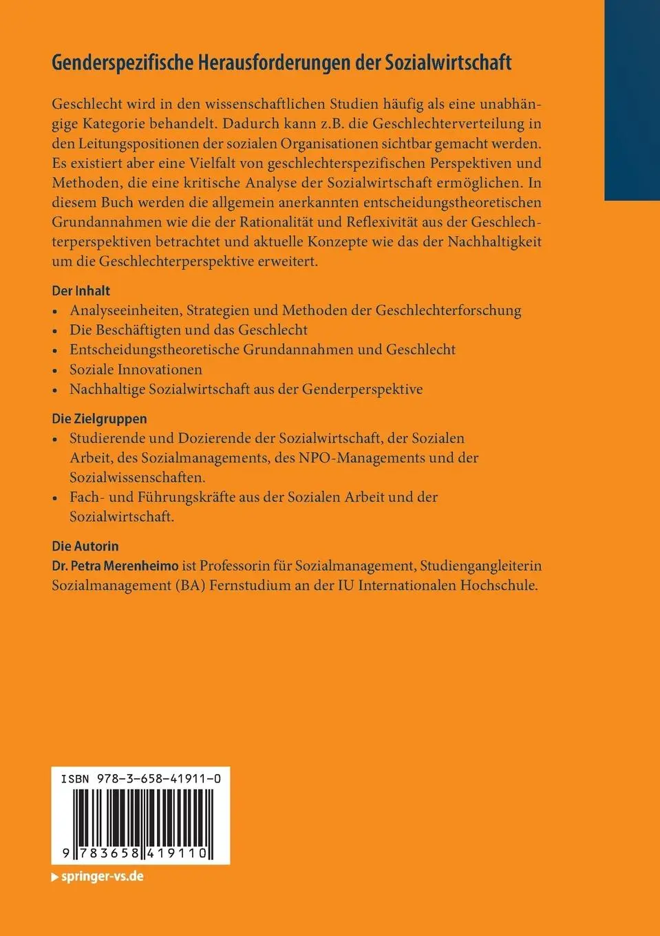 Rückseite: 9783658419110 | Genderspezifische Herausforderungen der Sozialwirtschaft | Merenheimo