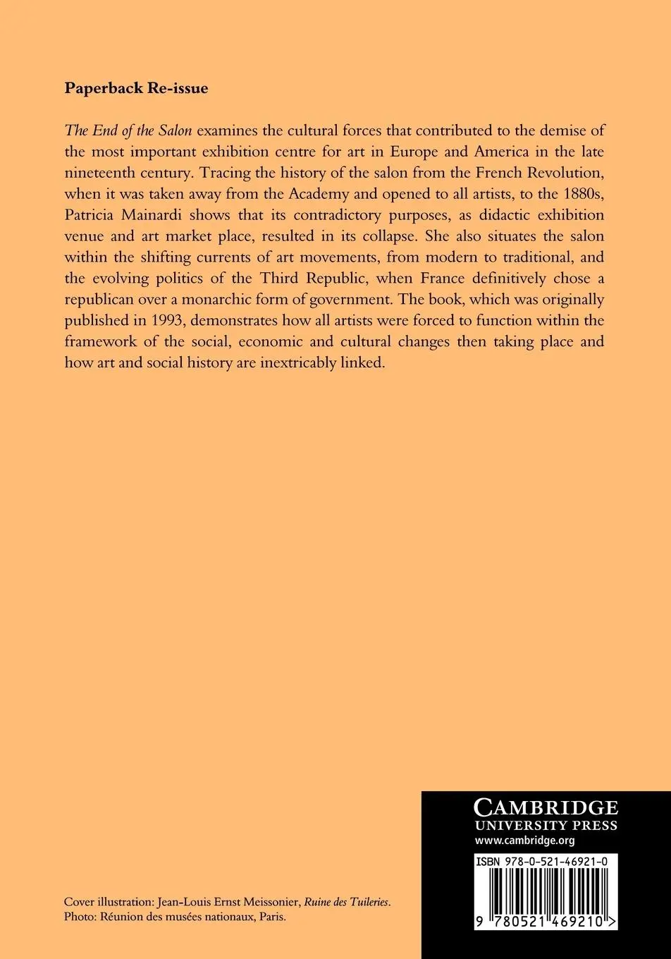 Rückseite: 9780521469210 | The End of the Salon | Art and the State in the Early Third Republic