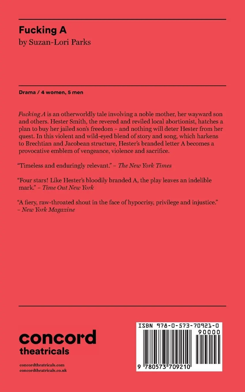 Rückseite: 9780573709210 | Fucking A | Suzan-Lori Parks | Taschenbuch | Kartoniert / Broschiert
