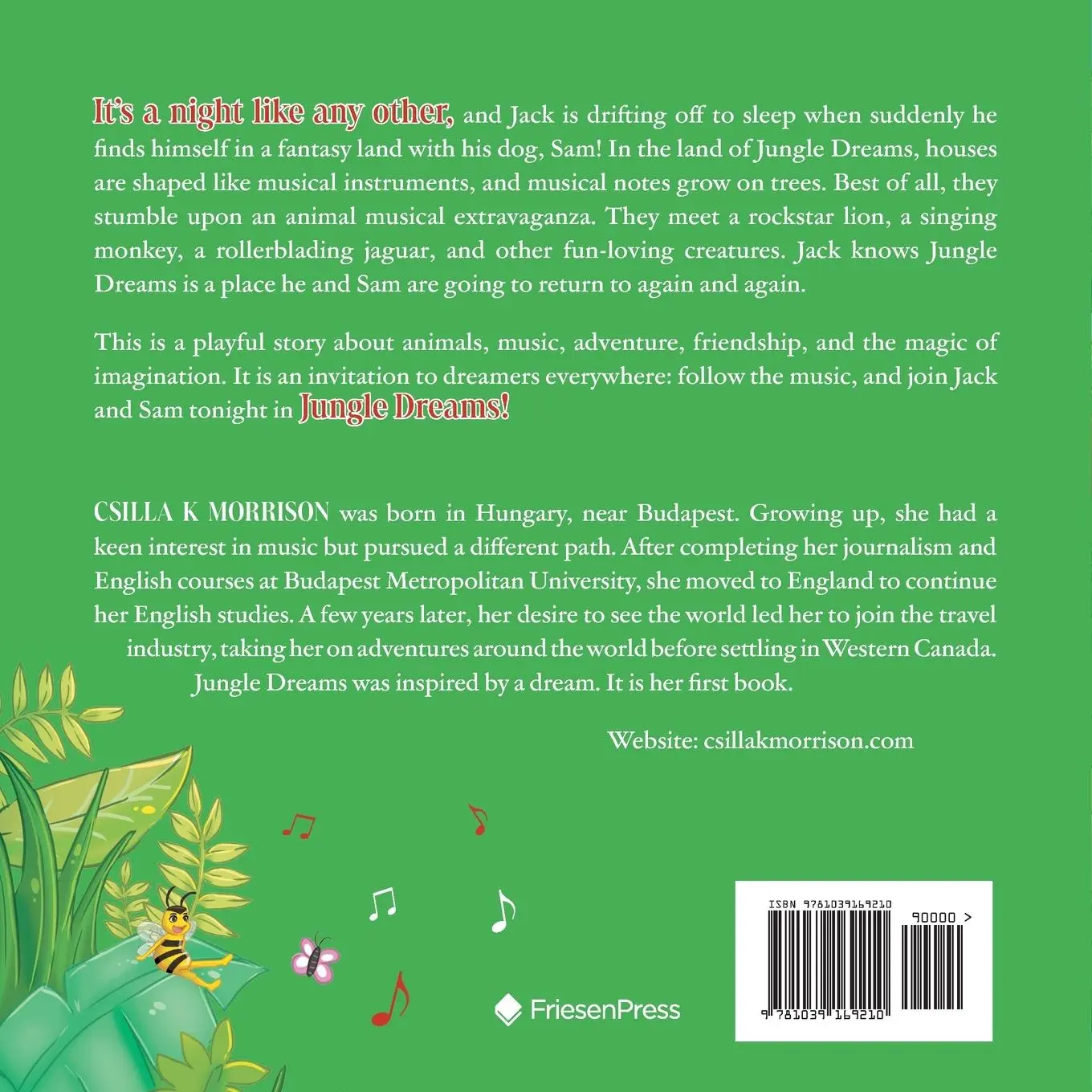 Rückseite: 9781039169210 | Jungle Dreams | Csilla K Morrison | Taschenbuch | Englisch | 2024
