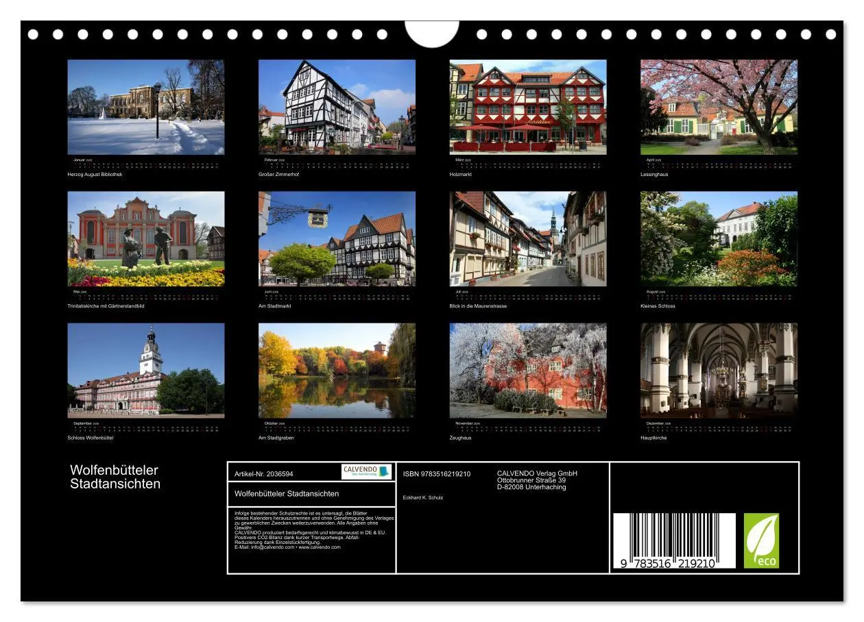 Bild: 9783516219210 | Wolfenbütteler Stadtansichten (Wandkalender 2026 DIN A4 quer),...