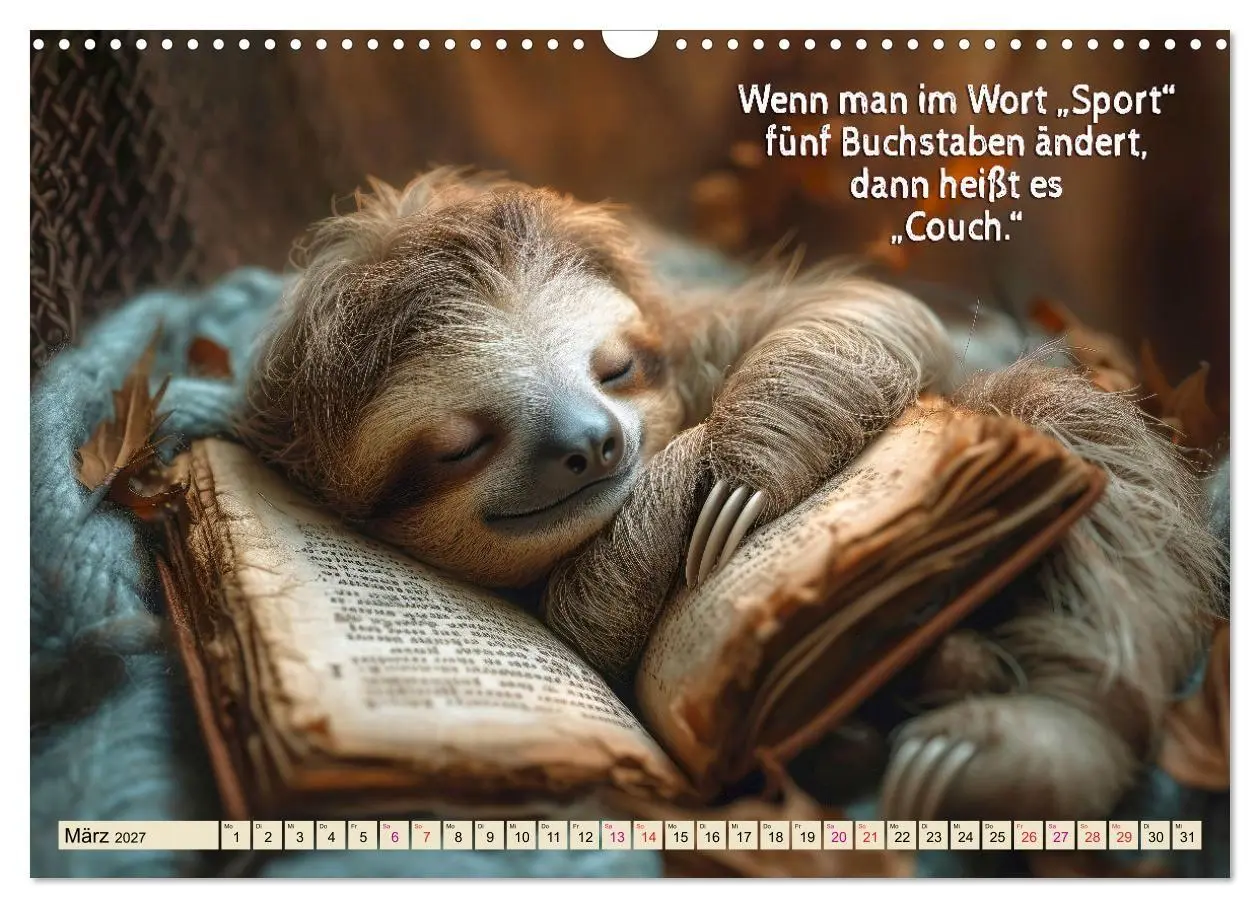 Bild: 9783569239210 | Faultier - Albtraum Sport (Wandkalender 2027 DIN A3 quer), CALVENDO...