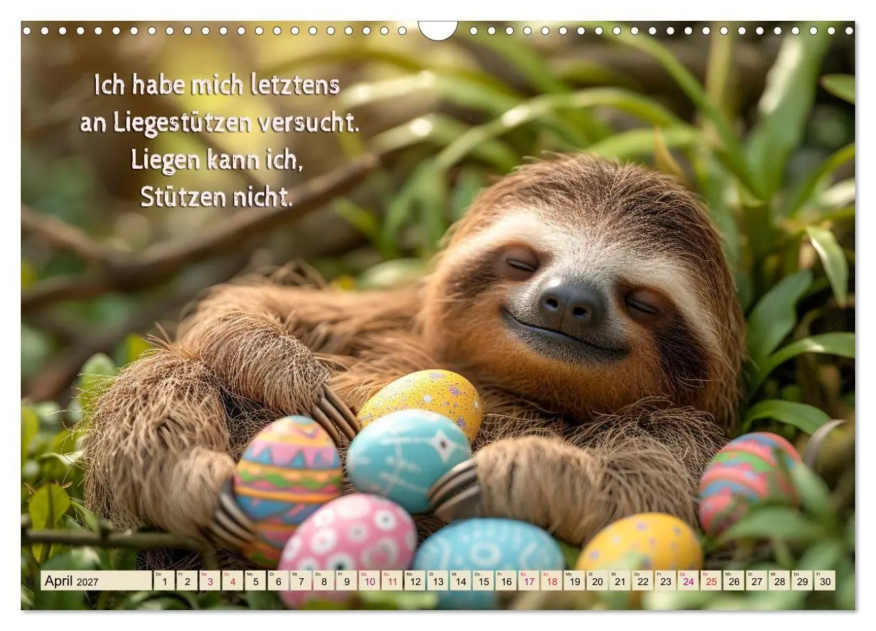 Bild: 9783569239210 | Faultier - Albtraum Sport (Wandkalender 2027 DIN A3 quer), CALVENDO...