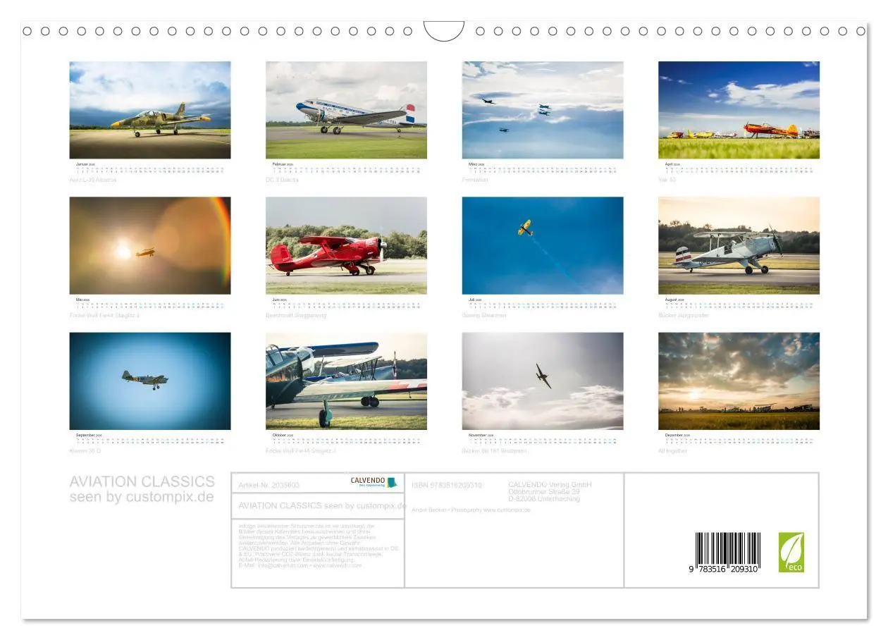 Bild: 9783516209310 | AVIATION CLASSICS seen by custompix.de (Wandkalender 2026 DIN A3...