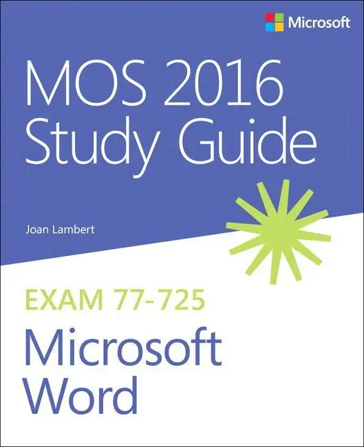 Microsoft Press Mos 2016 Study Guide For Microsoft Word