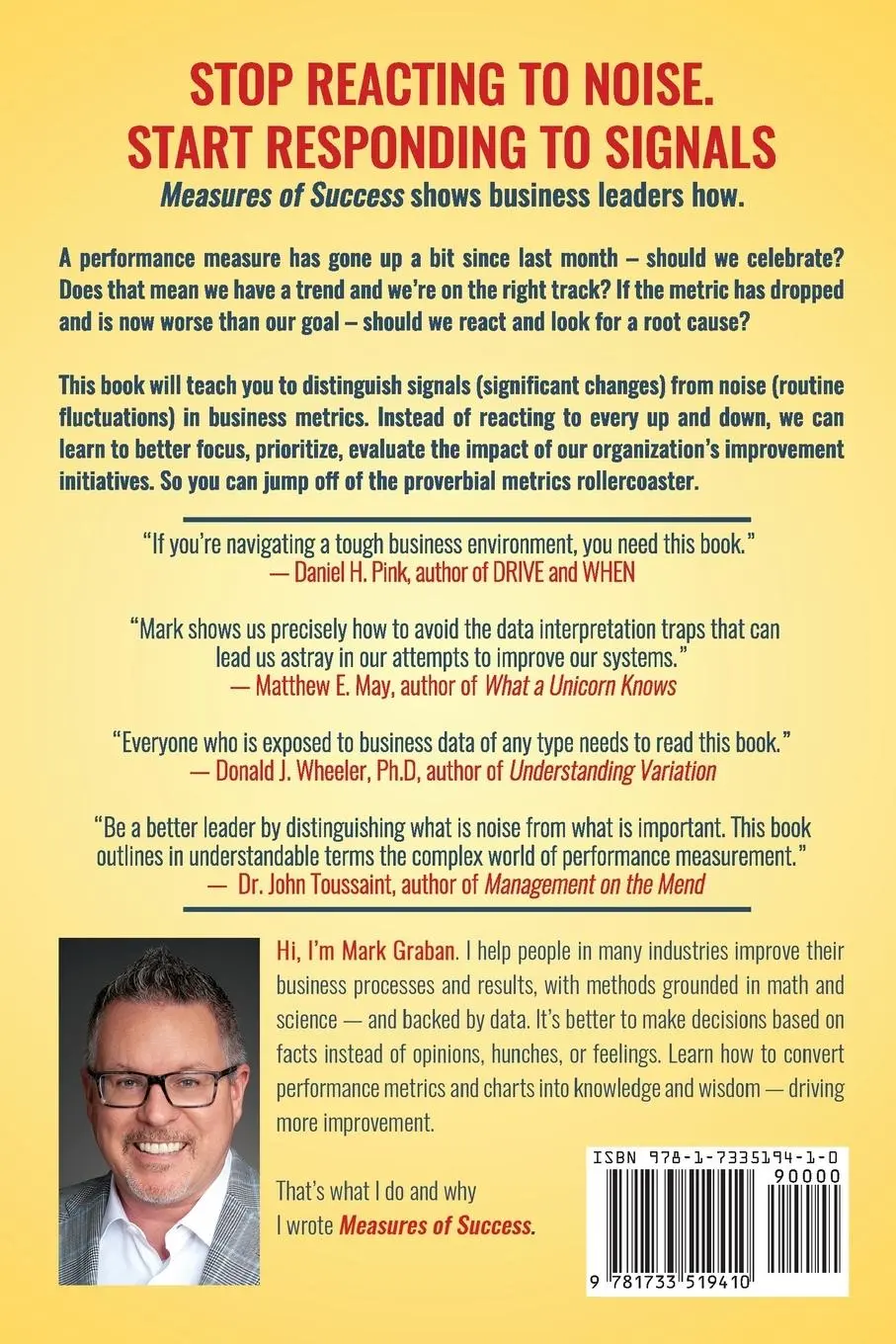 Rückseite: 9781733519410 | Measures of Success | React Less, Lead Better, Improve More | Graban