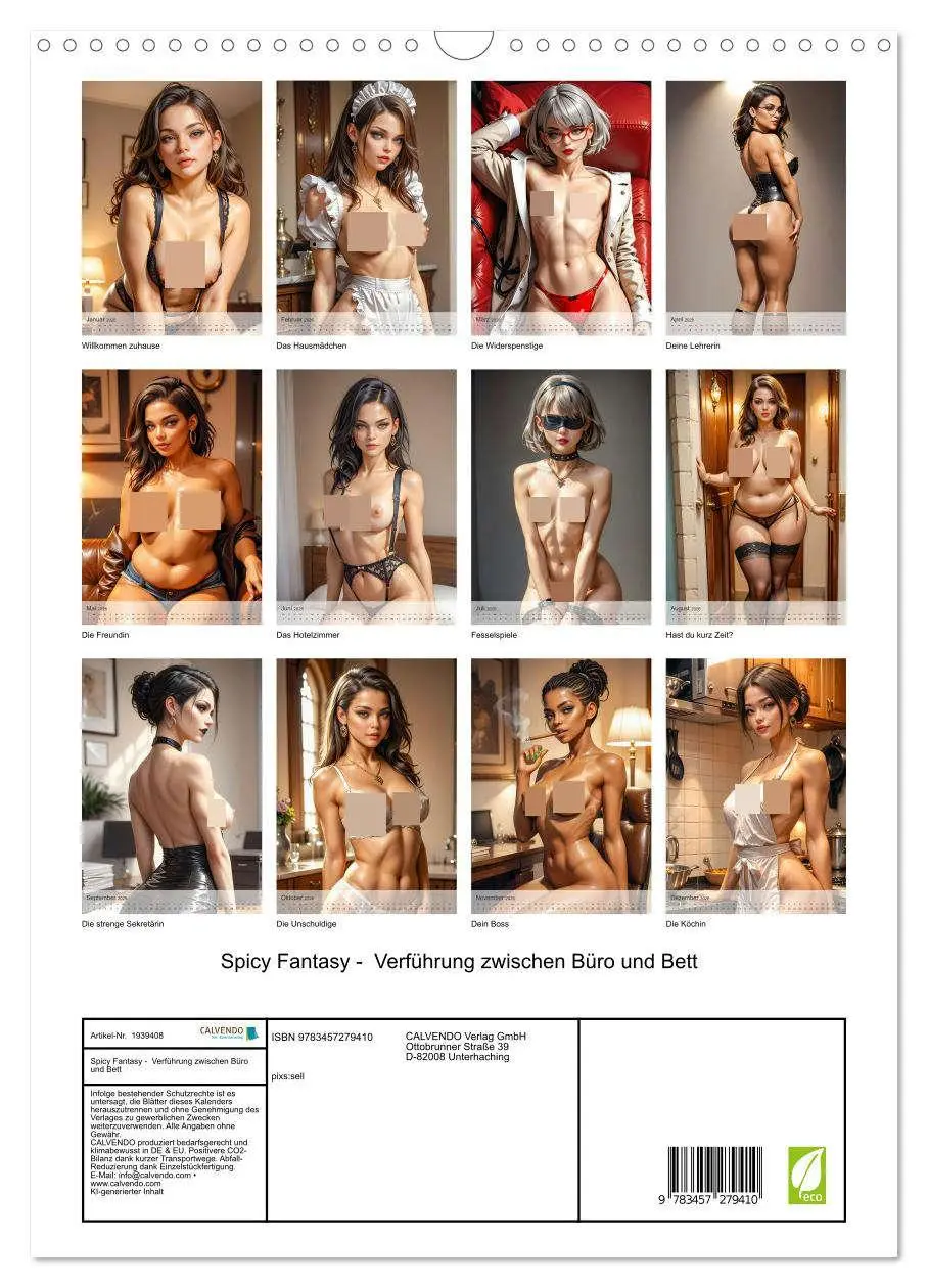 Bild: 9783457279410 | Spicy Fantasy - Verführung zwischen Büro und Bett (Wandkalender...