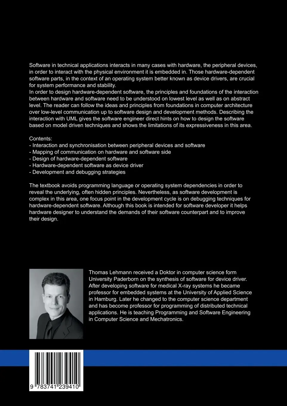 Rückseite: 9783741239410 | Hardware-dependent Software | A Classical Approach | Thomas Lehmann