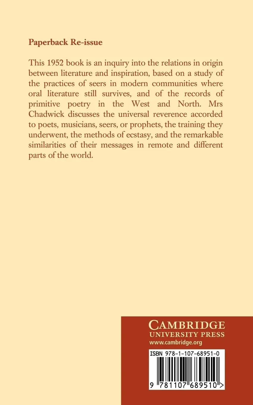 Rückseite: 9781107689510 | Poetry and Prophecy | N. Kershaw Chadwick | Taschenbuch | Englisch