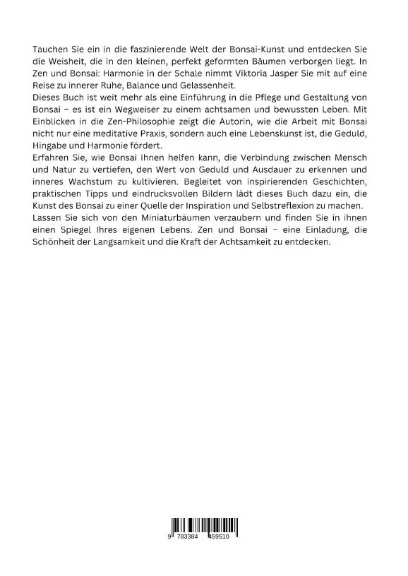 Rückseite: 9783384459510 | Zen und Bonsai: Harmonie in der Schale | Viktoria Jasper | Buch | 2024