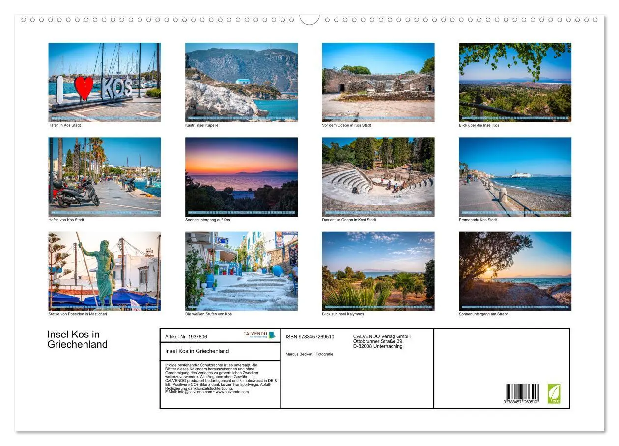 Bild: 9783457269510 | Insel Kos in Griechenland (Wandkalender 2026 DIN A2 quer), CALVENDO...