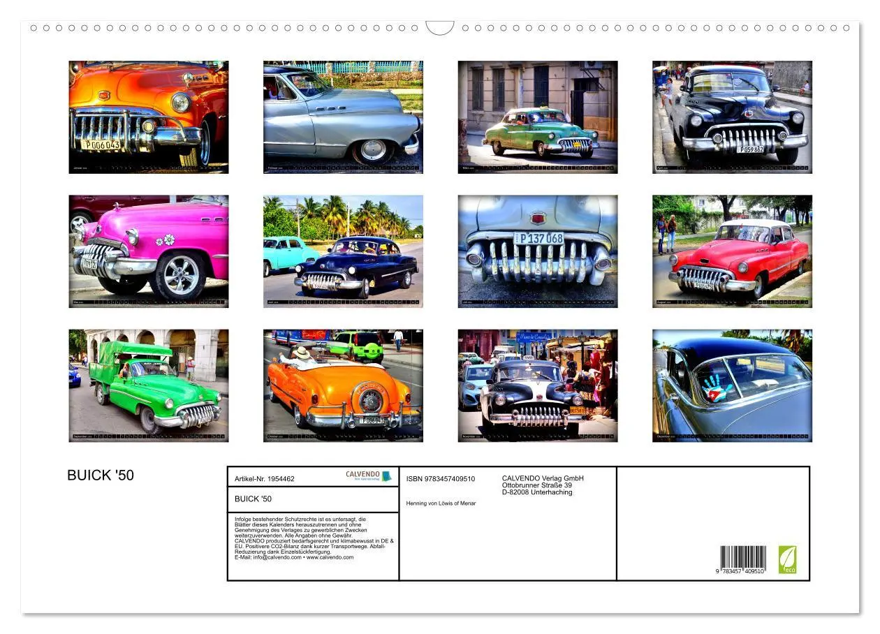 Bild: 9783457409510 | BUICK '50 (Wandkalender 2026 DIN A2 quer), CALVENDO Monatskalender