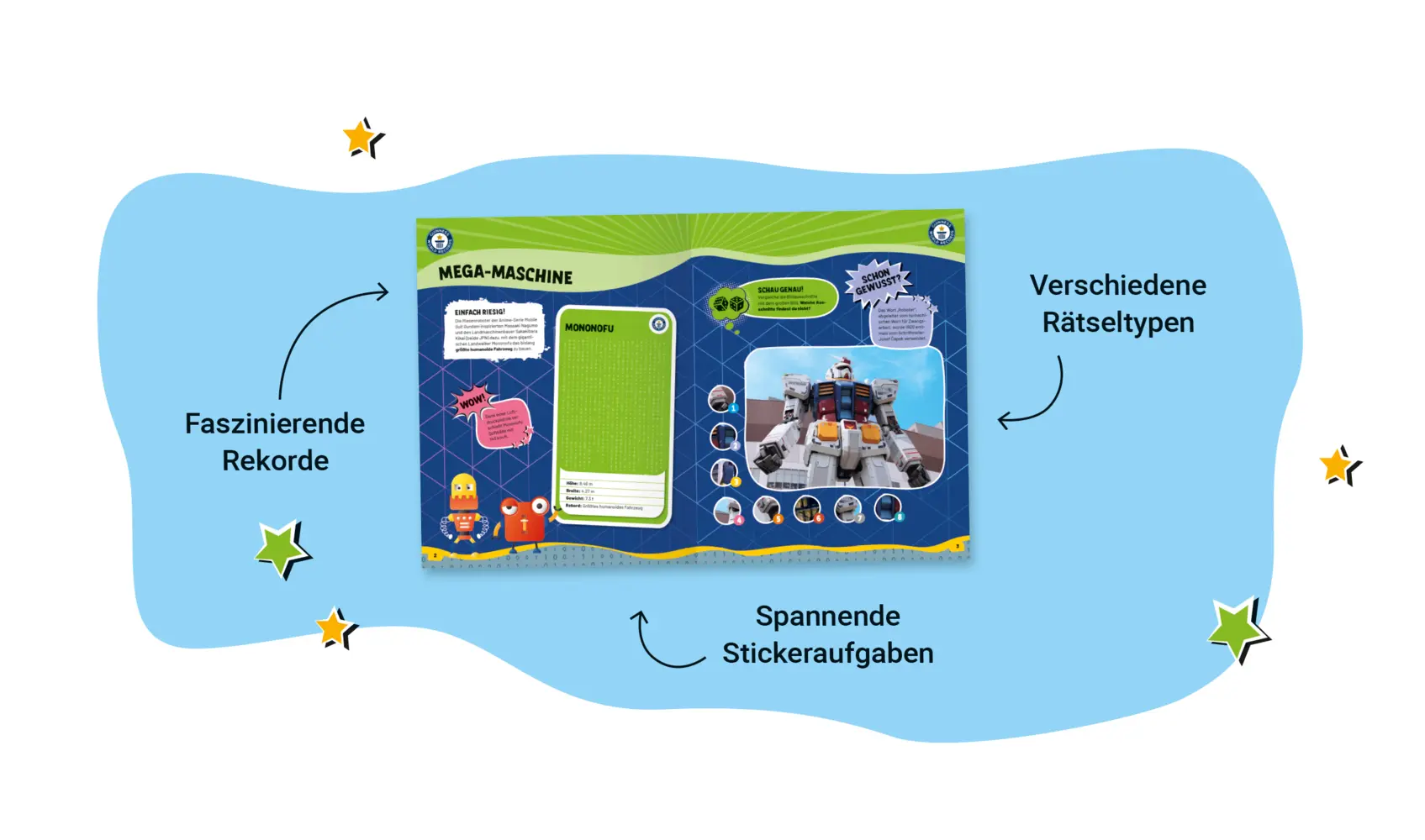Bild: 9783473489510 | Guinness World Records Stickern und Rätseln: Roboter | Adler (u. a.)
