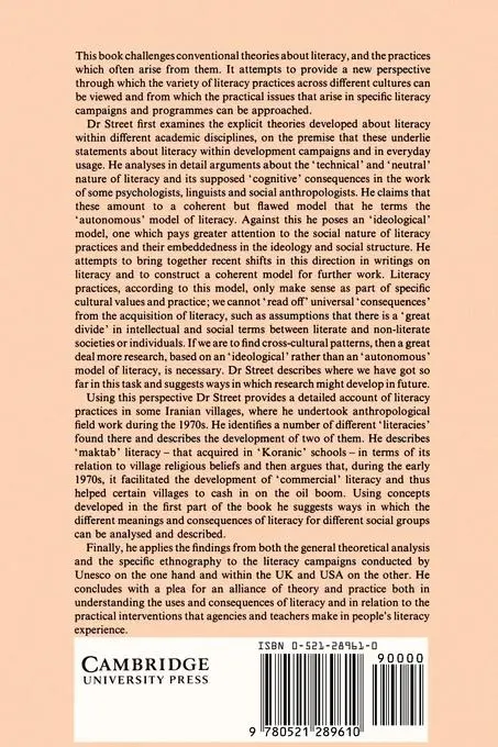 Rückseite: 9780521289610 | Literacy in Theory and Practice | Brian V. Street | Taschenbuch | 1999