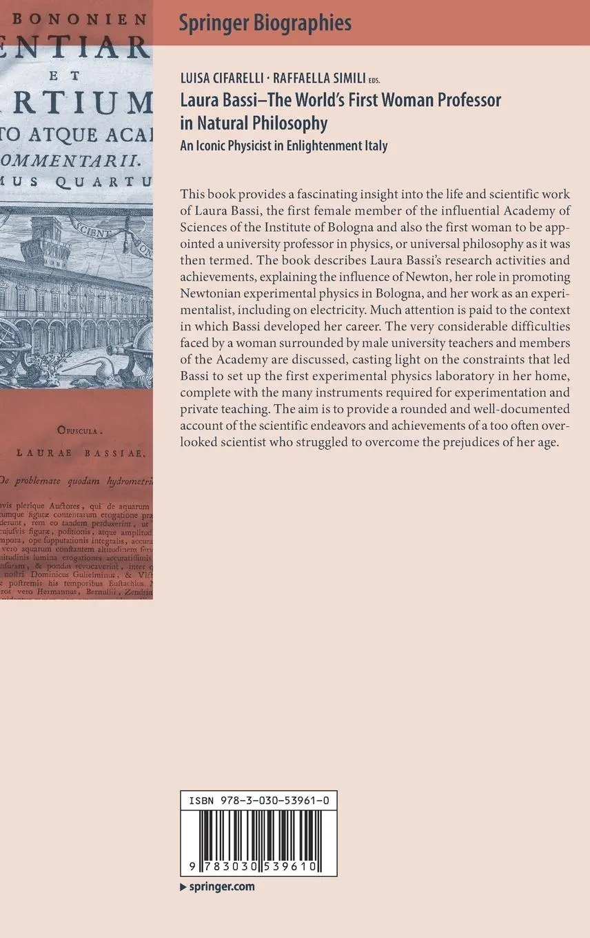 Rückseite: 9783030539610 | Laura Bassi-The World's First Woman Professor in Natural Philosophy