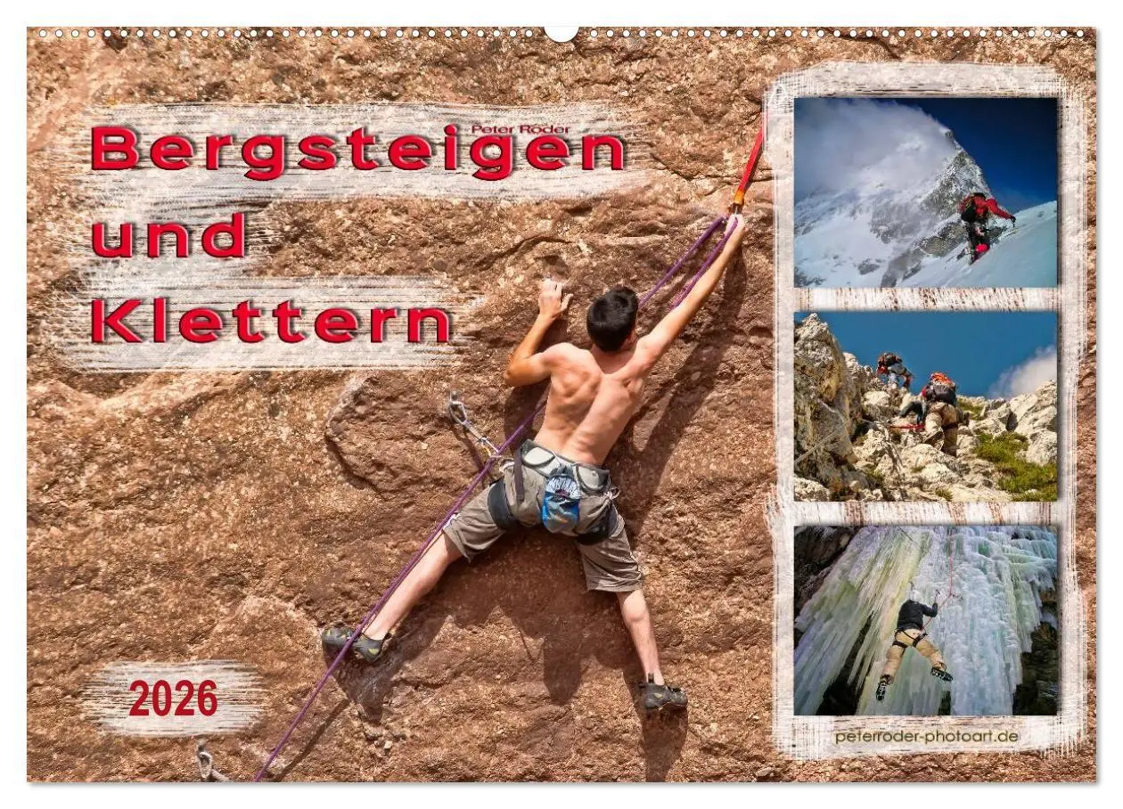 Cover: 9783457949610 | Bergsteigen und Klettern (Wandkalender 2026 DIN A2 quer), CALVENDO...