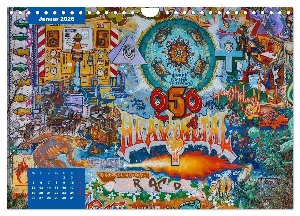 Bild: 9783516109610 | Graffiti (Wandkalender 2026 DIN A4 quer), CALVENDO Monatskalender