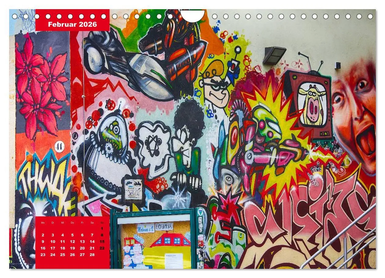 Bild: 9783516109610 | Graffiti (Wandkalender 2026 DIN A4 quer), CALVENDO Monatskalender