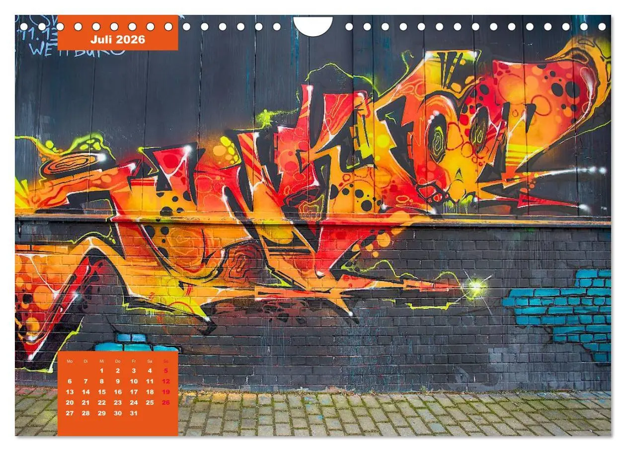 Bild: 9783516109610 | Graffiti (Wandkalender 2026 DIN A4 quer), CALVENDO Monatskalender