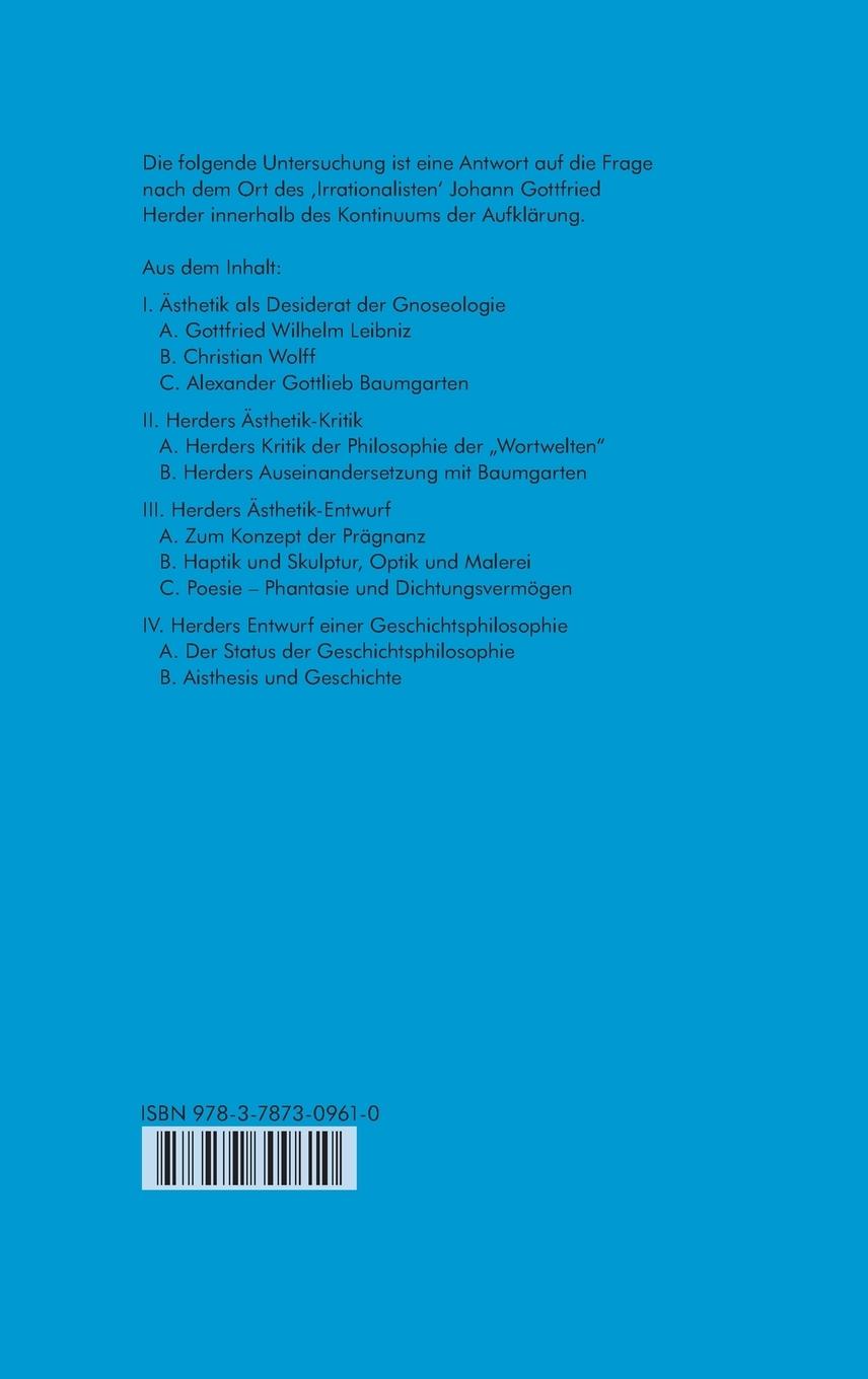 Rückseite: 9783787309610 | Die Prägnanz des Dunklen | Hans Adler | Buch | 200 S. | Deutsch | 1990