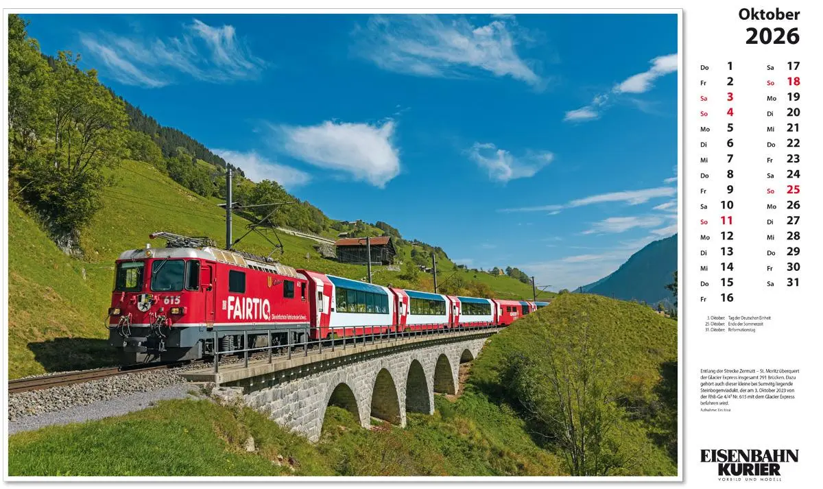 Bild: 9783844659610 | Glacier Express 2026 | Kalender | 13 S. | Deutsch | 2026 | EK-Verlag