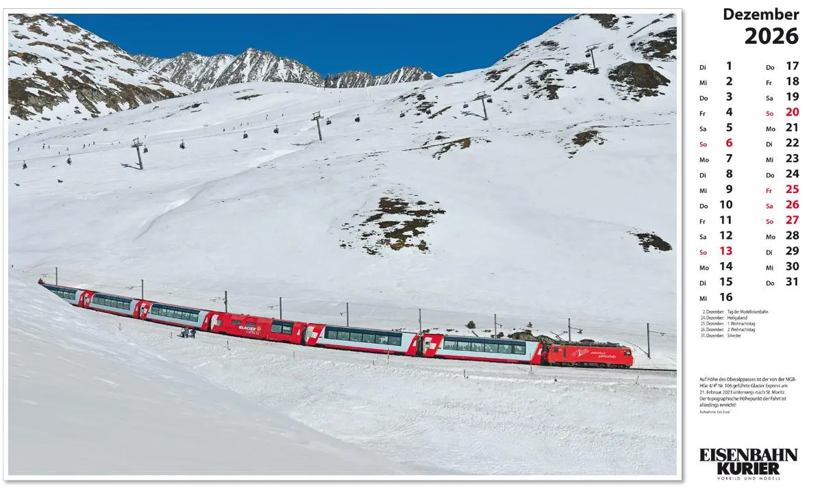 Bild: 9783844659610 | Glacier Express 2026 | Kalender | 13 S. | Deutsch | 2026 | EK-Verlag