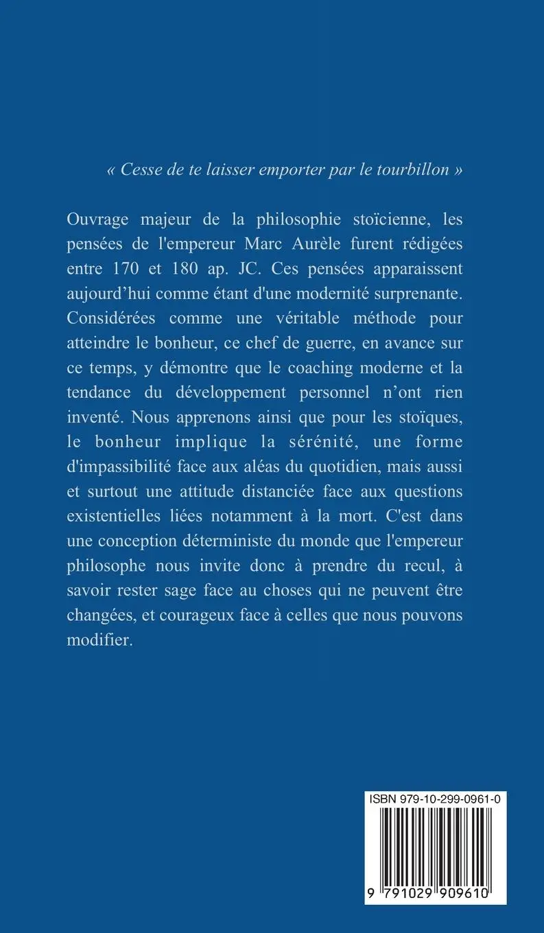 Rückseite: 9791029909610 | Pensées pour moi-même | Marc Aurèle | Buch | Französisch | 2020