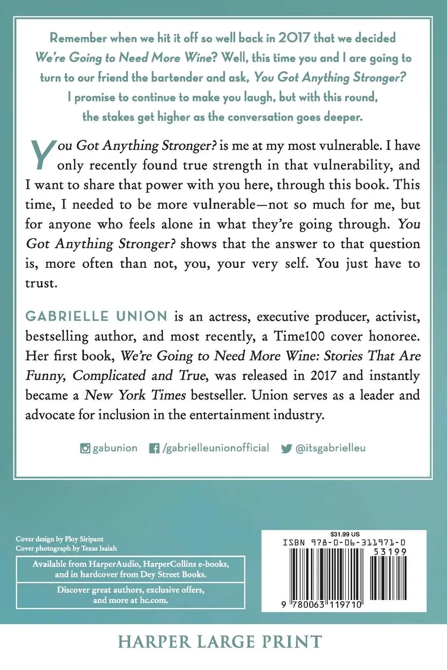 Rückseite: 9780063119710 | You Got Anything Stronger? LP | Gabrielle Union | Taschenbuch | 2022