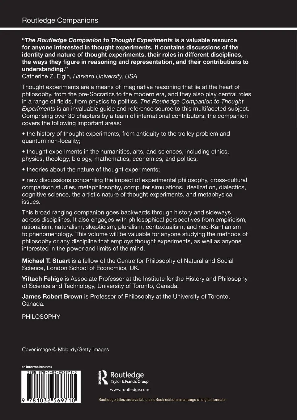 Rückseite: 9781032569710 | The Routledge Companion to Thought Experiments | Stuart (u. a.) | Buch