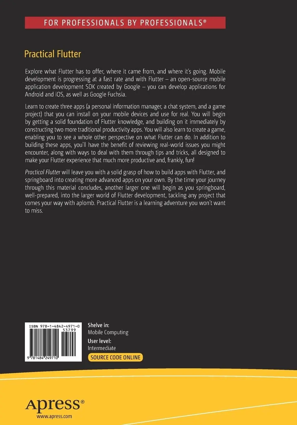 Rückseite: 9781484249710 | Practical Flutter | Frank Zammetti | Taschenbuch | xviii | Englisch