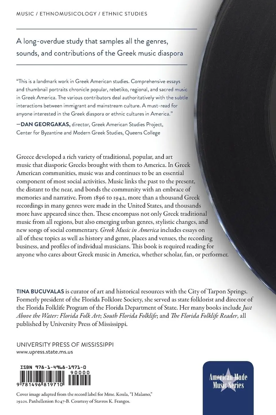 Rückseite: 9781496819710 | Greek Music in America | Tina Bucuvalas | Taschenbuch | Englisch