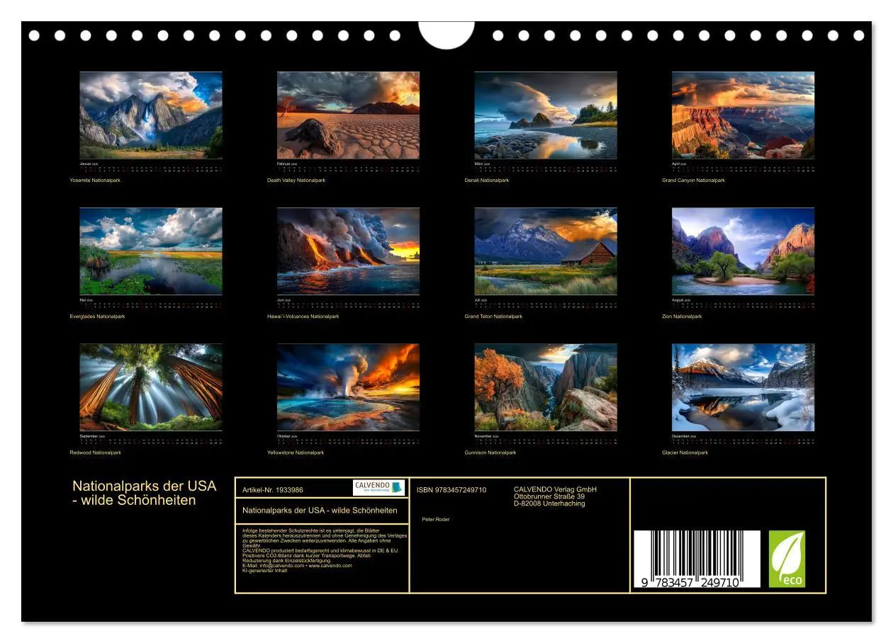 Bild: 9783457249710 | Nationalparks der USA - wilde Schönheiten (Wandkalender 2026 DIN A4...