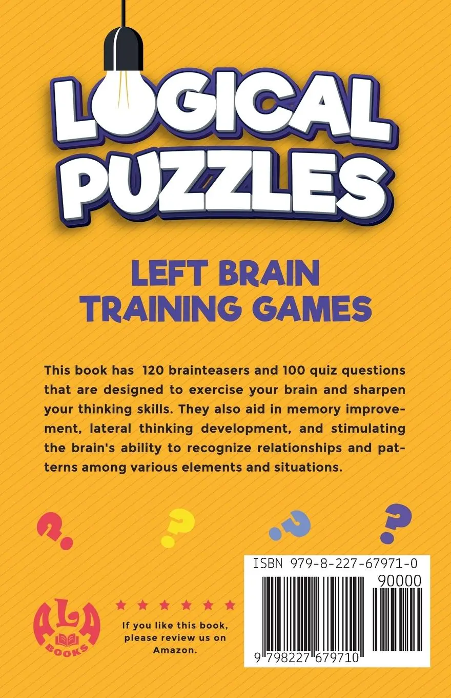 Rückseite: 9798227679710 | Lateral Thinking, Logical Puzzles and Quizzes, Part 1 | Ala Books