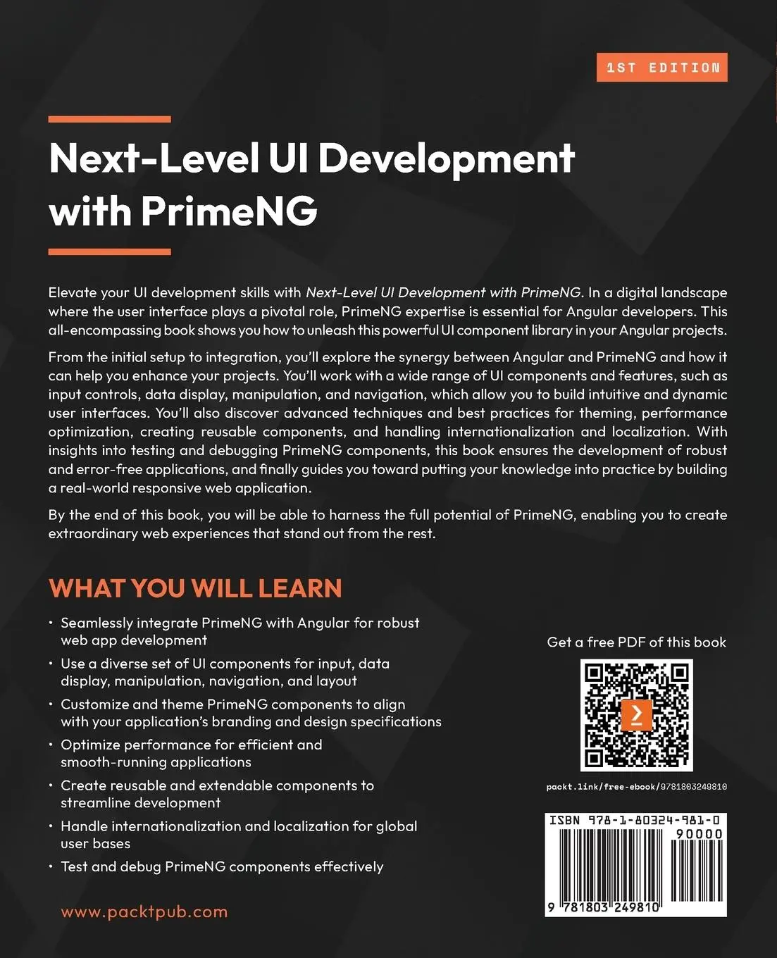 Rückseite: 9781803249810 | Next-Level UI Development with PrimeNG | Dale Nguyen | Taschenbuch