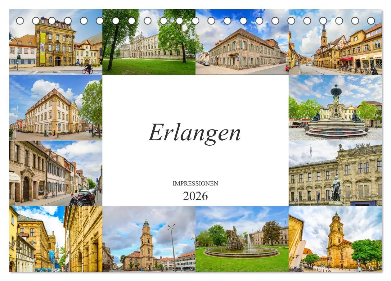 Cover: 9783457789810 | Erlangen Impressionen (Tischkalender 2026 DIN A5 quer), CALVENDO...