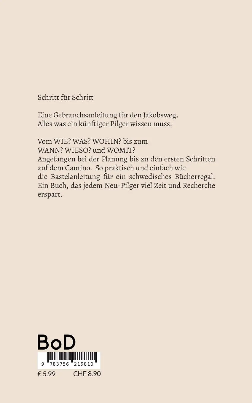 Rückseite: 9783756219810 | Schritt für Schritt | Eine Gebrauchsanleitung für den Jakobsweg | Buch