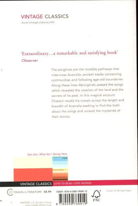 Rückseite: 9780099769910 | The Songlines | Bruce Chatwin | Taschenbuch | Vintage Classics | 2001