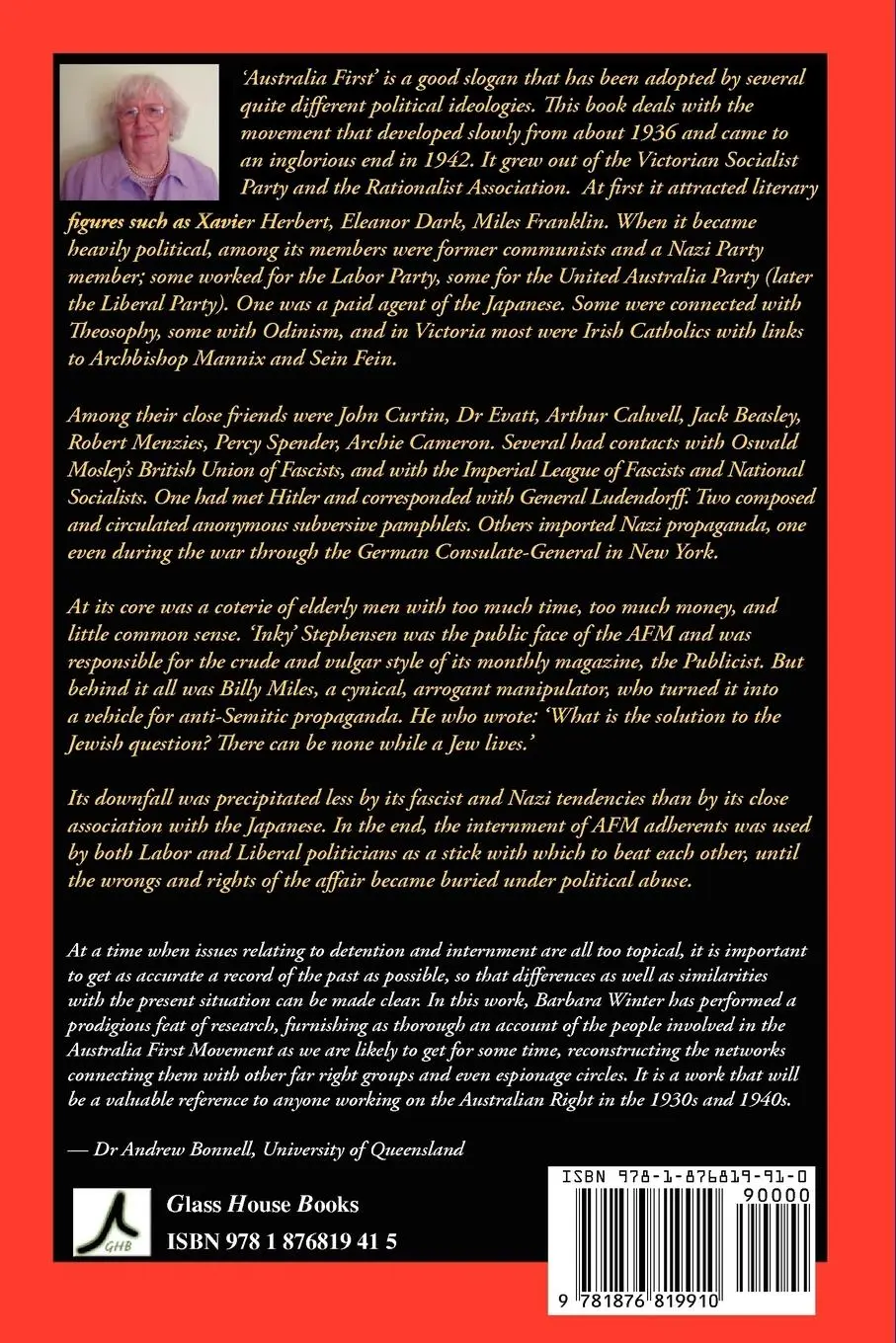 Rückseite: 9781876819910 | Dreaming of a National Socialist Australia | Barbara Winter | Buch