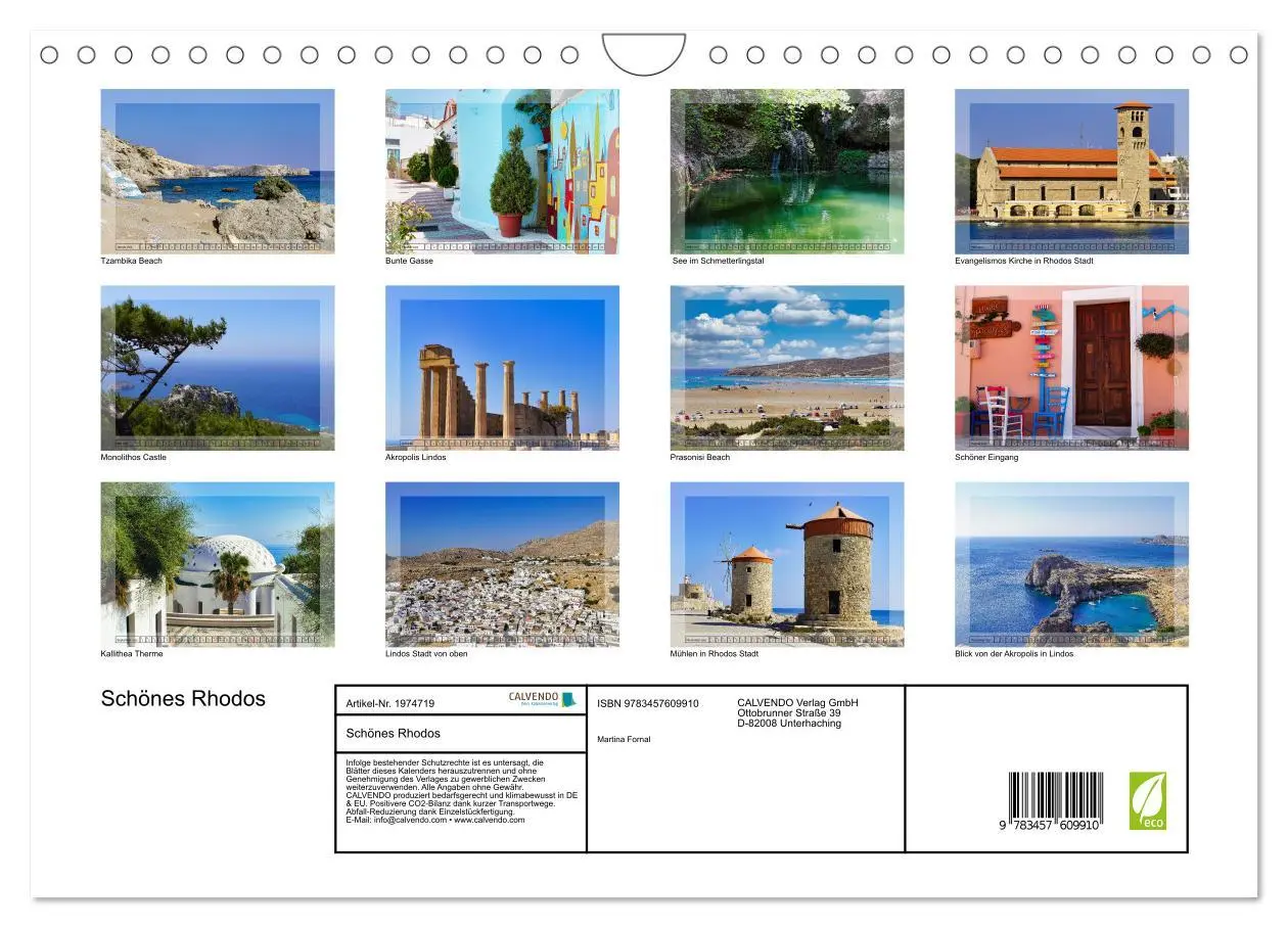 Bild: 9783457609910 | Schönes Rhodos (Wandkalender 2026 DIN A4 quer), CALVENDO...