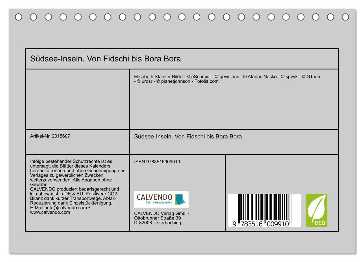 Bild: 9783516009910 | Südsee-Inseln. Von Fidschi bis Bora Bora (Tischkalender 2026 DIN A5...