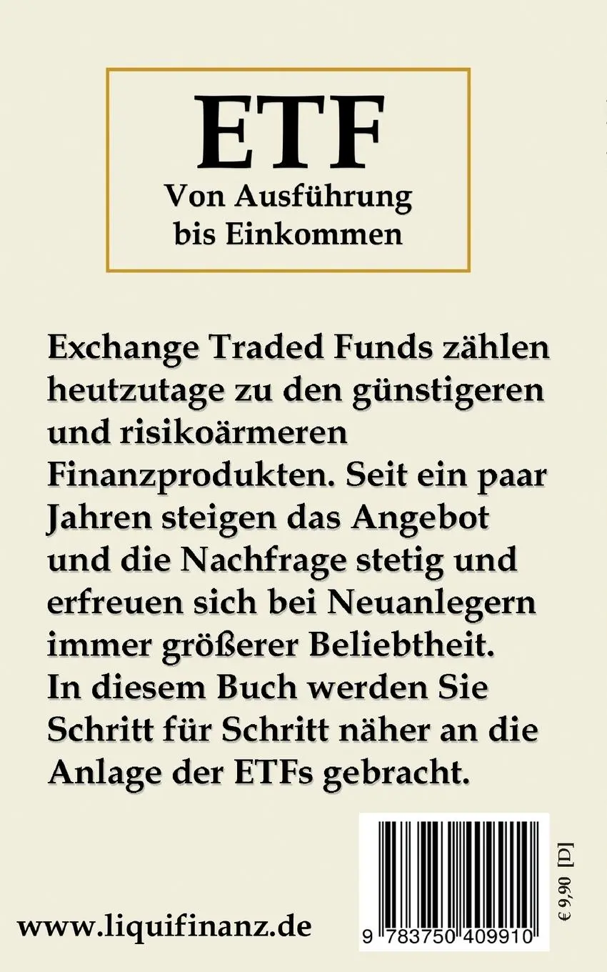 Rückseite: 9783750409910 | ETF | Von Ausführung bis Einkommen | Christoph Zimmermann | Buch