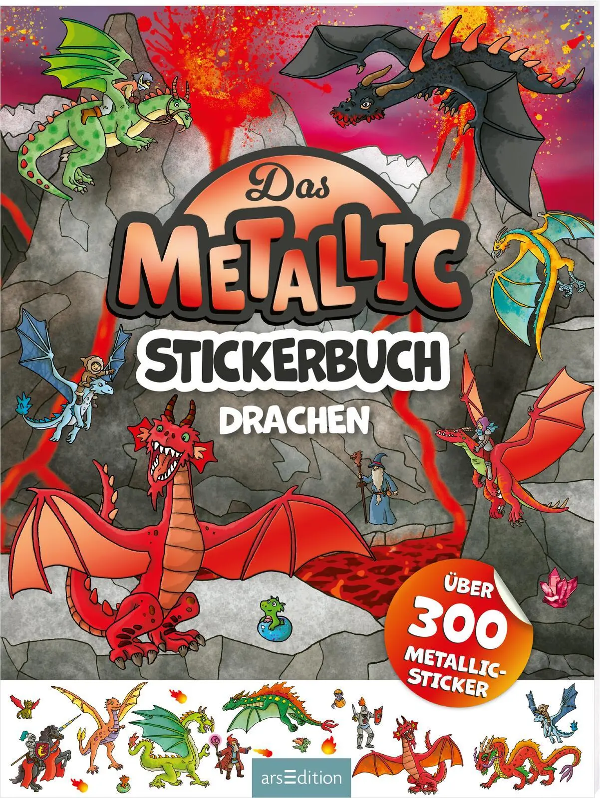 Cover: 9783845859910 | Das Metallic-Stickerbuch - Drachen | Über 300 Metallic-Sticker | 40 S.