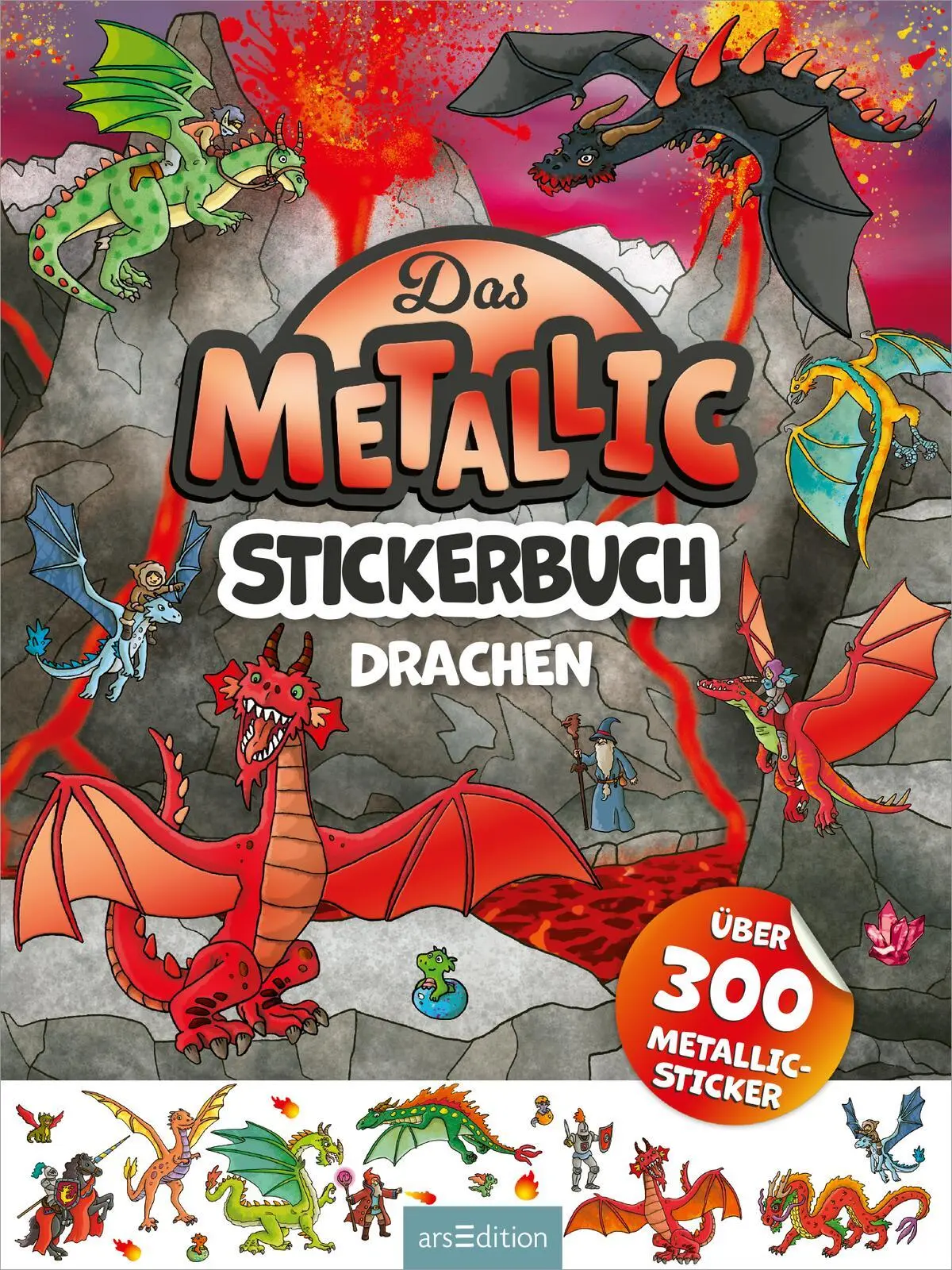 Bild: 9783845859910 | Das Metallic-Stickerbuch - Drachen | Über 300 Metallic-Sticker | 40 S.