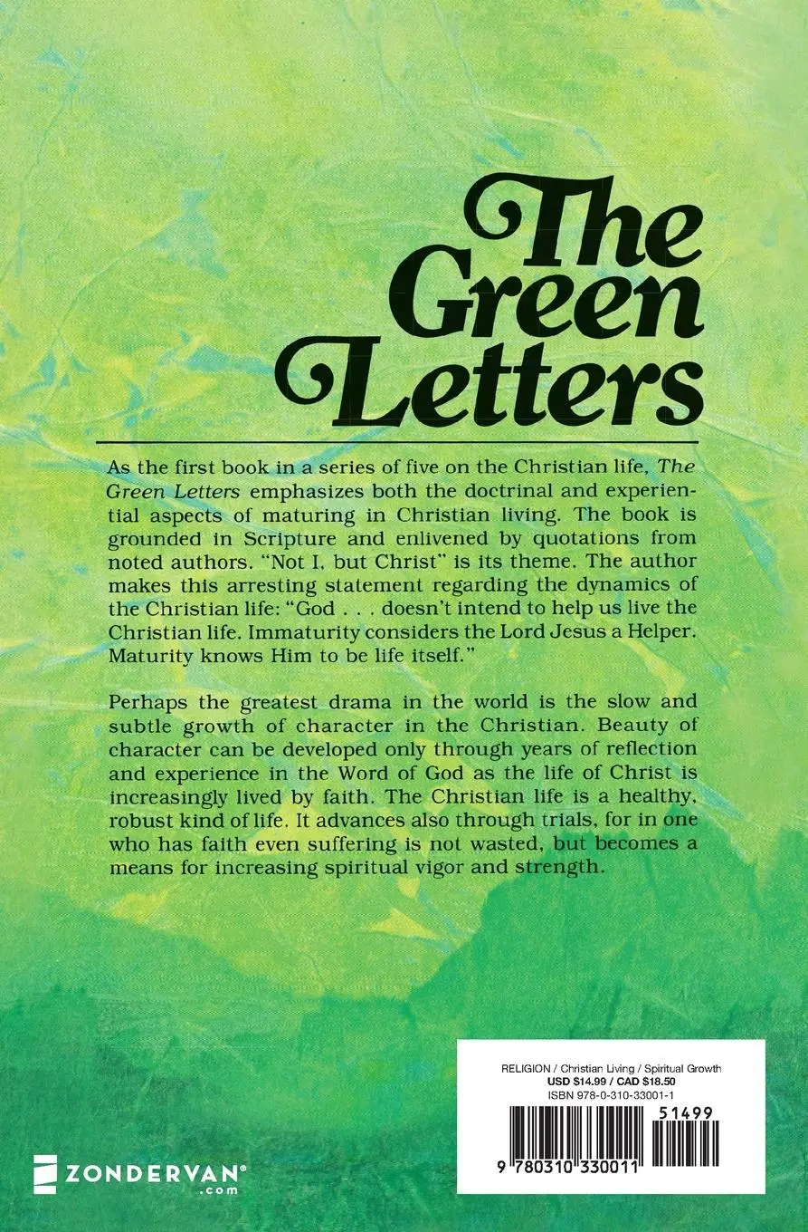 Rückseite: 9780310330011 | The Green Letters | Principles of Spiritual Growth | Miles J. Stanford