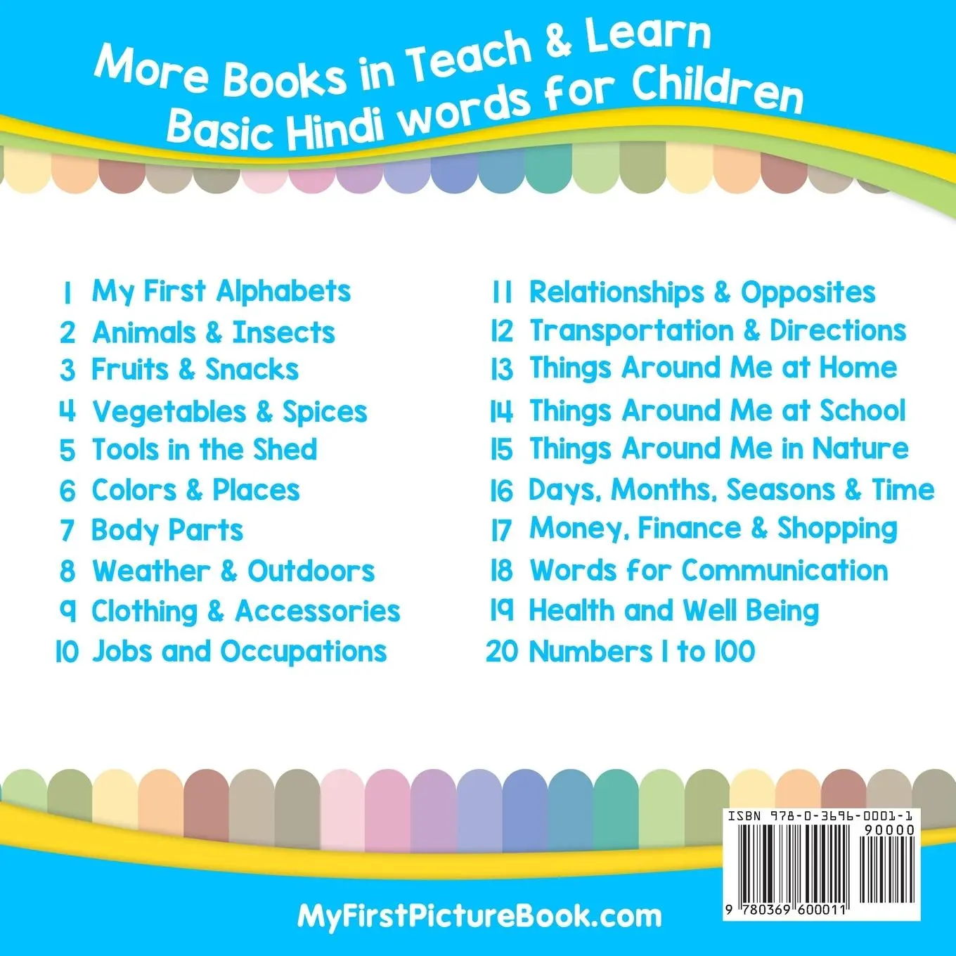 Rückseite: 9780369600011 | My First Hindi Alphabets Picture Book with English Translations | S.